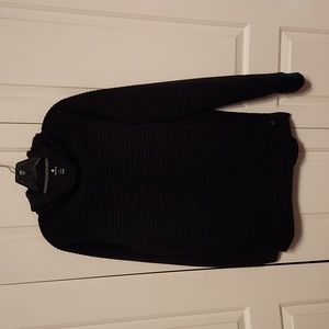 Mens Apana Ribbed Hoodie Black Large